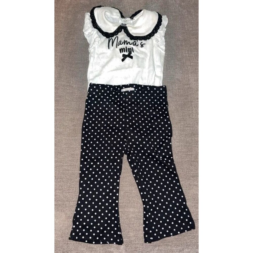 Black & White Polka Dot Baby Girl Set
